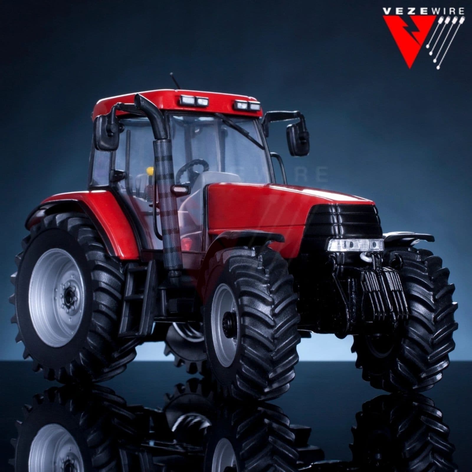 Red tractor featuring VezeWire’s durable wire harnesses for agricultural machinery and equipment.